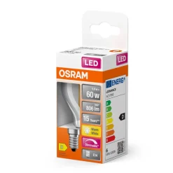 Ampoule LED sphérique E14 clair 6.5W Equivalence Halo 60W 2700K Dimmable