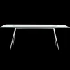 Baguette table 160x85 cm - Verre transparent / Pied Aluminium poli (Outlet)