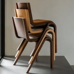 Chaise de salle à manger Ready - Front Upholstered Chêne teinté rouge