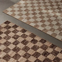 Check wool jute rugs