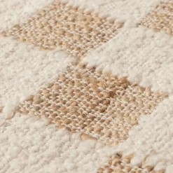 Check wool jute rugs
