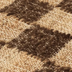 Check wool jute rugs