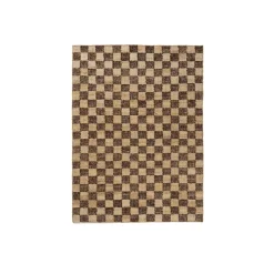 Check wool jute rugs
