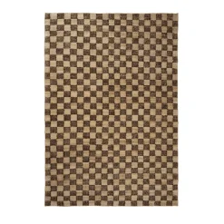 Check wool jute rugs