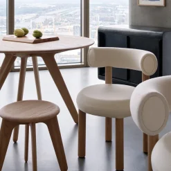 Fat Chaise de salle à manger - Pieds bois