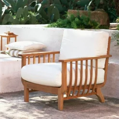 Fauteuil lounge Chelsea en teck