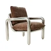 Fauteuil Lounge Chrome - Marron