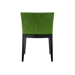 Fauteuil Mademoiselle damassé vert