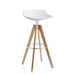 Flow Tabouret Chêne massif 65 cm - Blanc (Outlet)