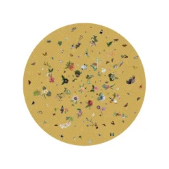 Garden of Eden Tapis Rond Jaune