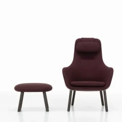Hal Lounge chair + ottoman avec coussin amovible