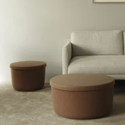 Hide storage pouf