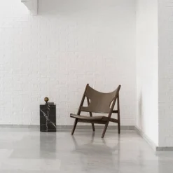 Knitting Chair - Chêne Fumé/ Cuir Sable
