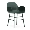 Lot de 4 Form Armchair acier - Vert Foncé (Outlet)