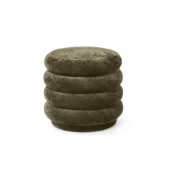 Pouf rond velours délavé
