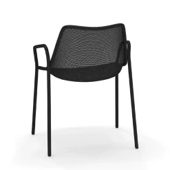 Round chaise avec accoudoirs (lot de 4)