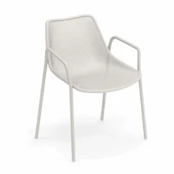 Round chaise avec accoudoirs (lot de 4)