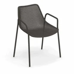 Round chaise avec accoudoirs