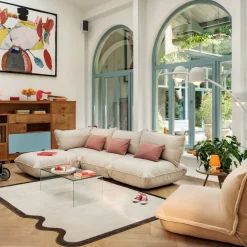 Sumo canapé d’angle - Bouclé recyclé