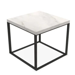 Table d'appoint Lithos - Marbre Blanc / Nickel Bronze (Outlet)