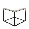 Table d'appoint Lithos - Marbre Blanc / Chrome noir (Outlet)