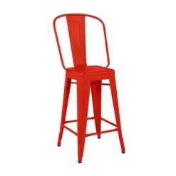 Tabouret H75 - Grand dossier - Rouge Carmin (Outlet)