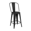Tabouret H65 - Grand dossier - Noir Mat (Outlet)