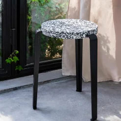 Tabouret Lou Plastique Recyclé Noir