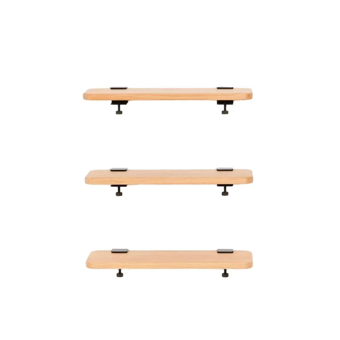 Trio étagères murales chêne massif