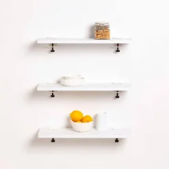 Trio étagères murales plastique recyclé Blanc Venezia