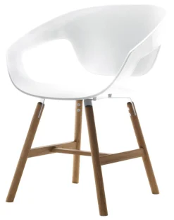VAD Wood fauteuil bois / Blanc